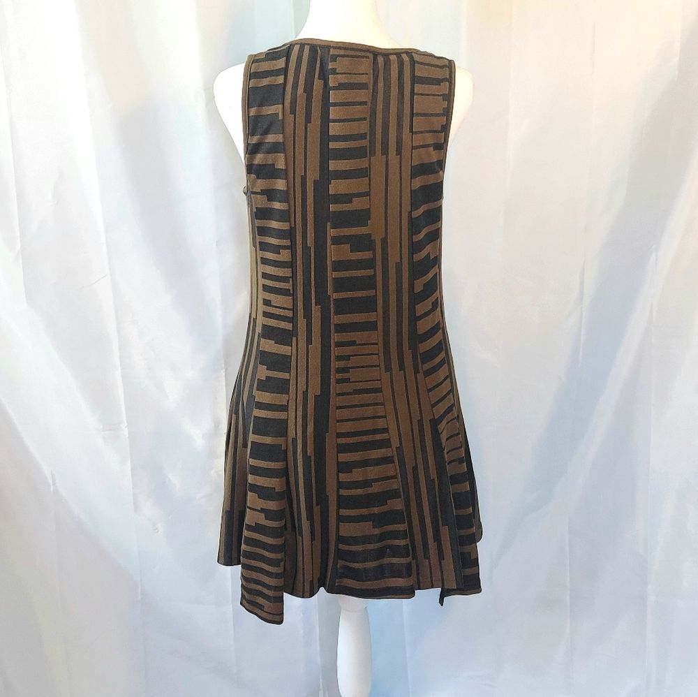 Vintage Dzhavael Couture Dress Brown Black S - Picture 3 of 7